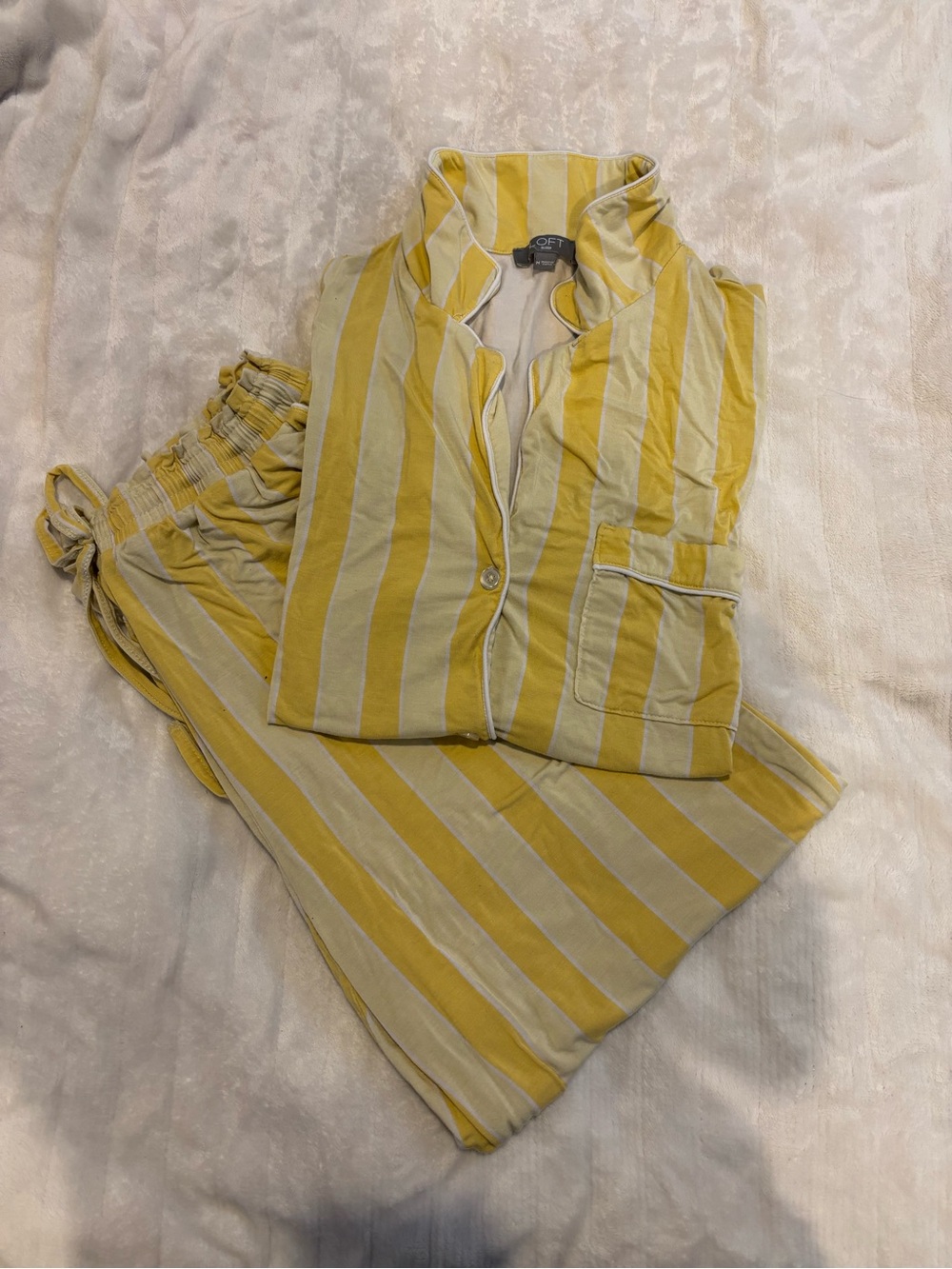 Striped Yellow & white LOFT Pajama Set